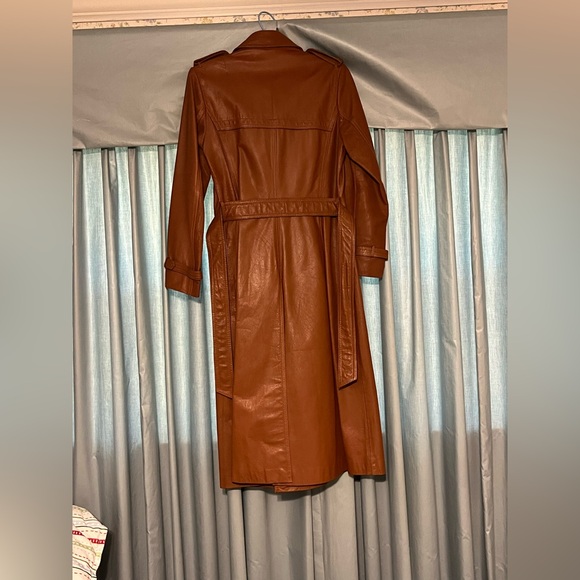 Brown Leather Trench Coat - Picture 6 of 6